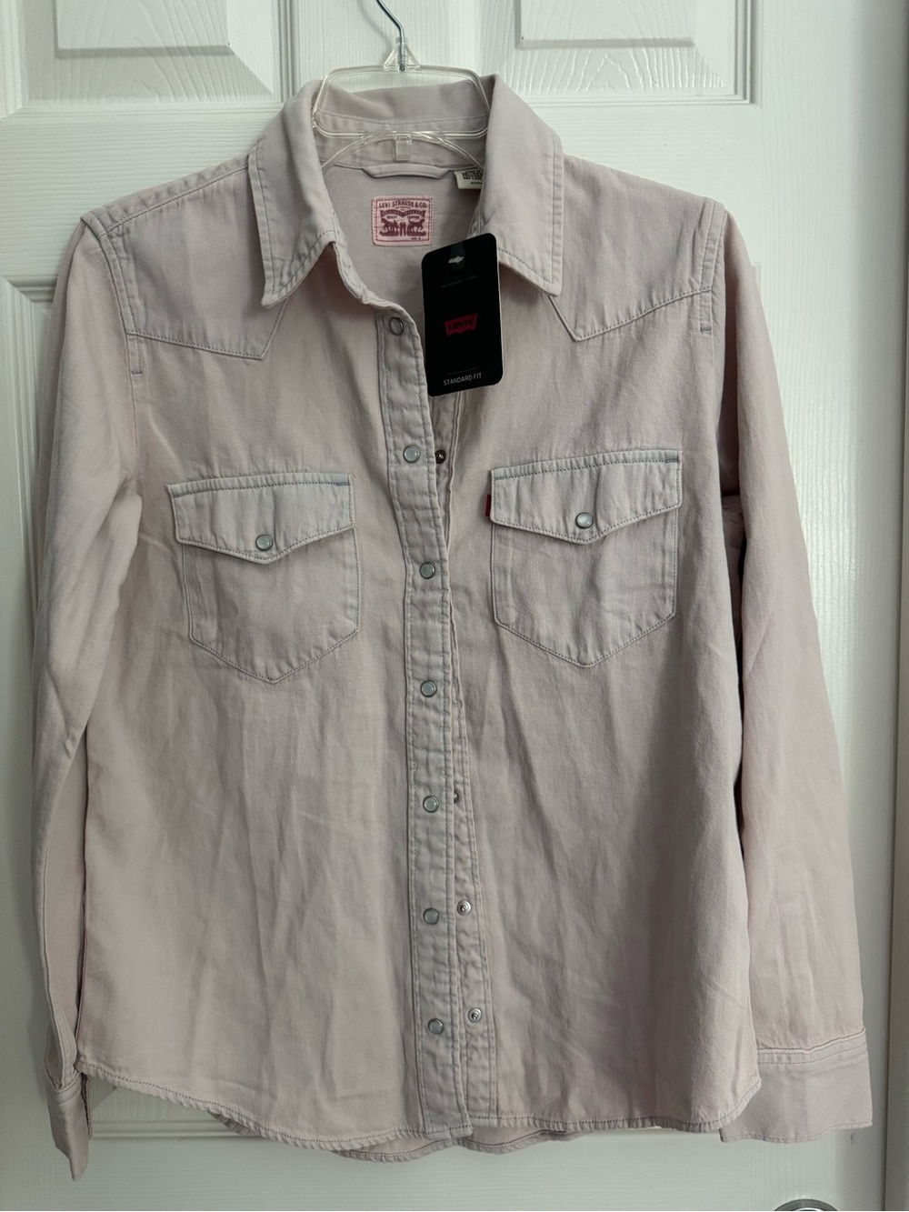 NWT Levi's Pale Pink Western Snap-Front Shirt size Small